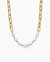 DY Madison® Pearl Toggle Chain Necklace in 18K Yellow Gold, 11mm